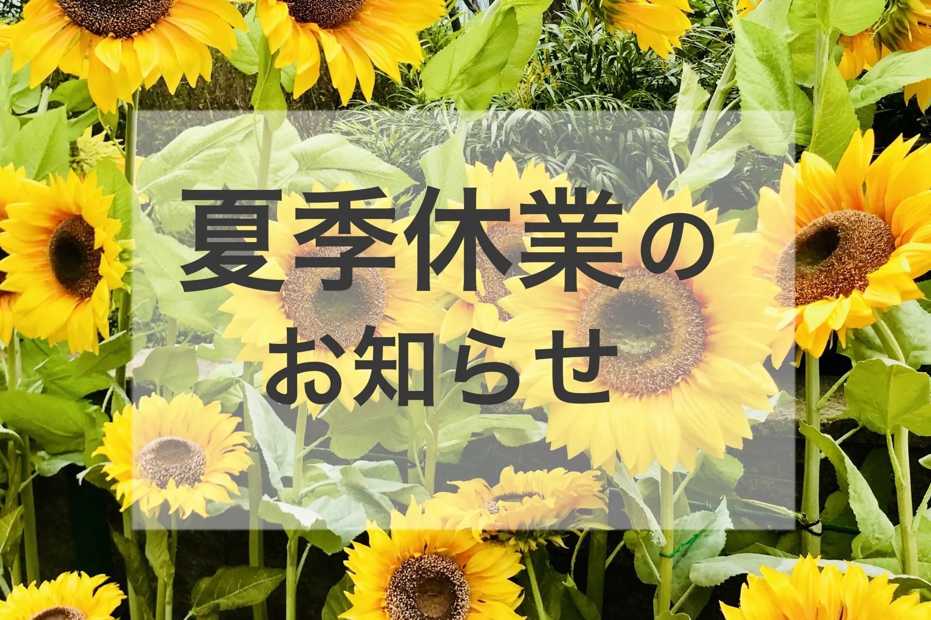 夏季休業のお知らせ